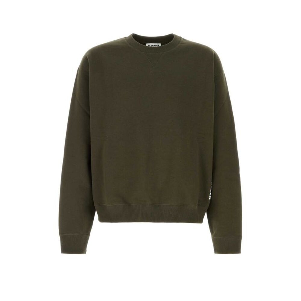 Jil Sander Men Olive Green Cotton Sweatshirt